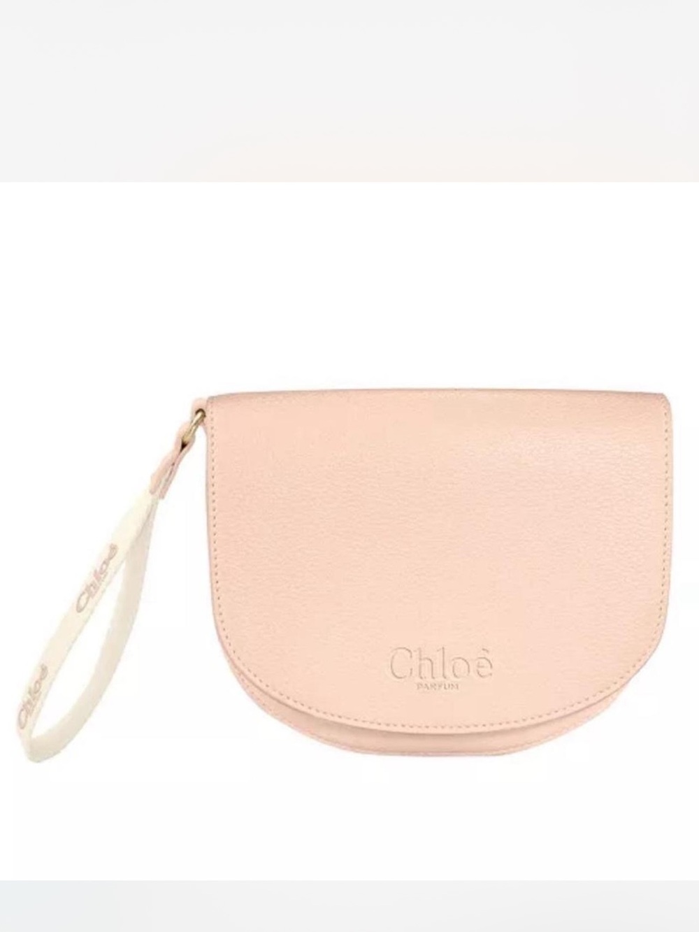 Chloé Pale Blush Leather Wristlet Clutch